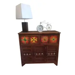 GENERICO - MUEBLE GABINETE MADERA MULTIFUNCIONAL CAFE 3 PUERTAS 2 CAJONES