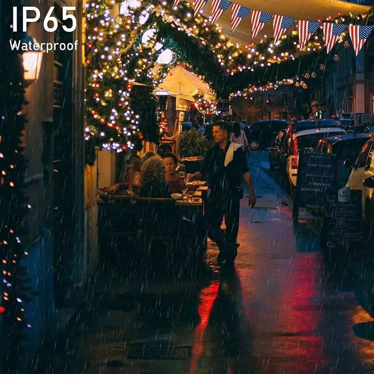 SHOP EHOME BAG - Guirnalda fiestas Patrias Decorativas Solar 10 Metros 100 Led TRICOLOR