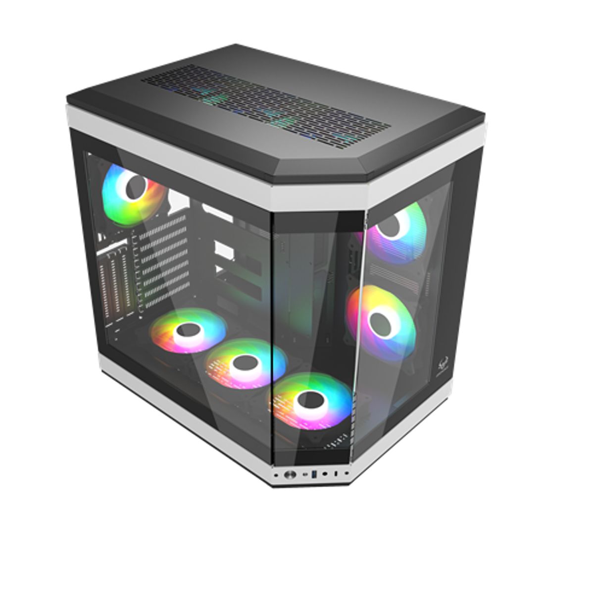 CENTAURUS - GABINETE CENTAURUS DUAL FORCIS H50D 6 VENTILADORS ARGB 120MM