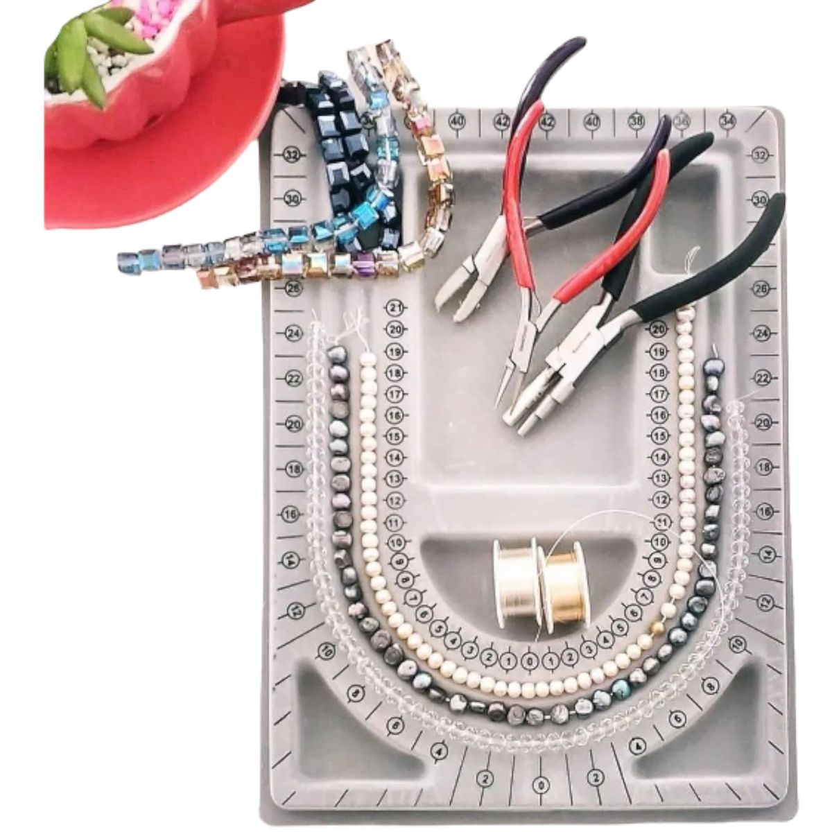 A - Tabla Diseño Plástica Para Cuentas De Collares Bisuteria