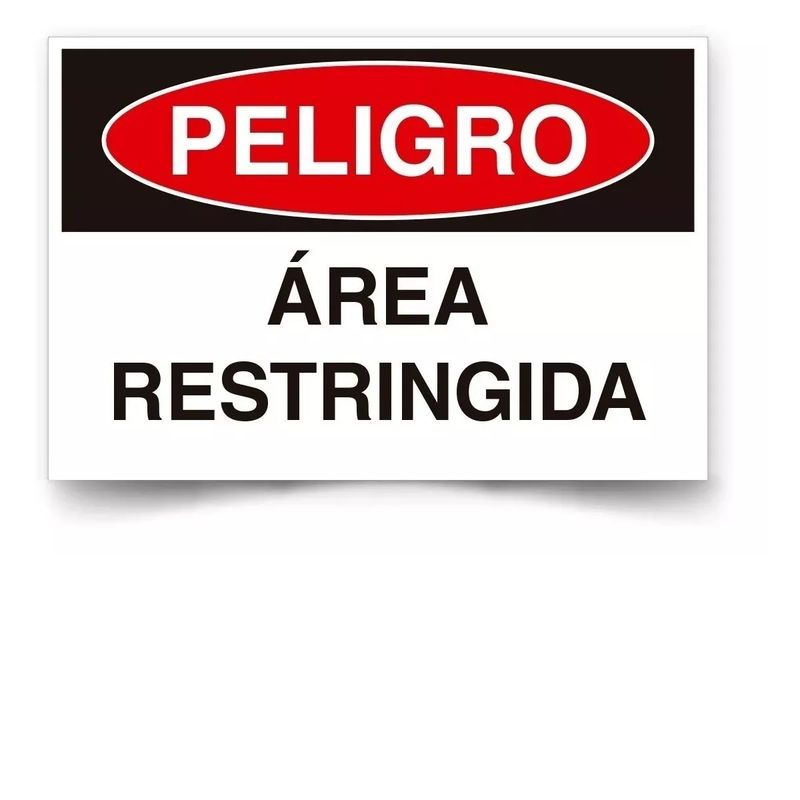 GENERICO - Señalética Peligro Área Restringida 45x30cm Metálico