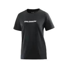 SALOMON - Polera Mujer Logo Ss Negro