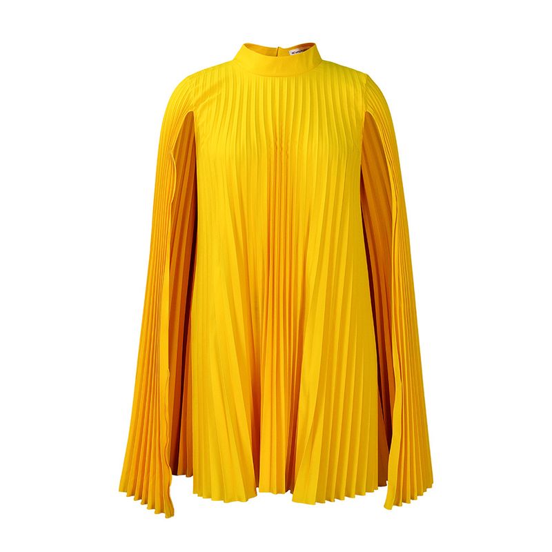 TIOZONEY - Vestidos plisados de mujer con capa