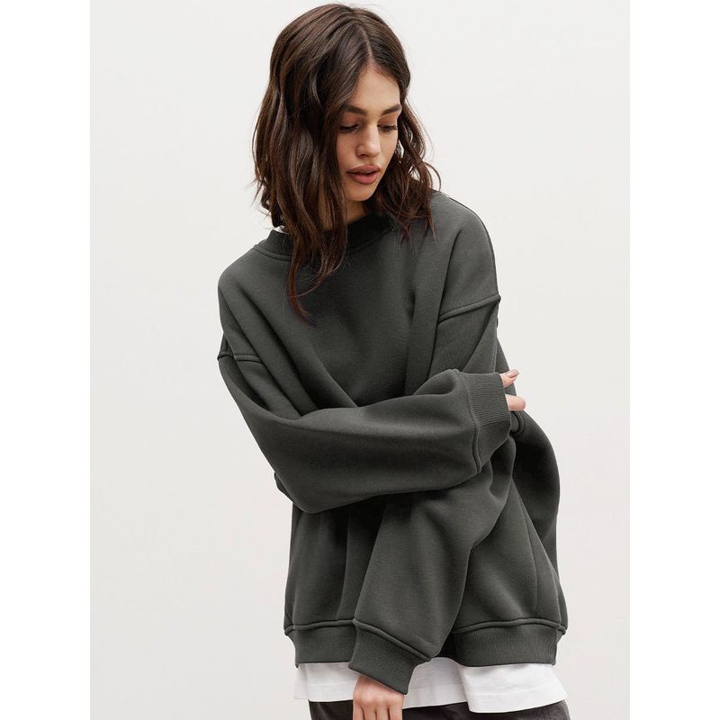 TIOZONEY - Sudadera suelta de cuello redondo para mujer