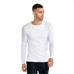 LIKE SHOP - Camiseta Manga Larga Algodón Negra Gris Blanco Adulto 11