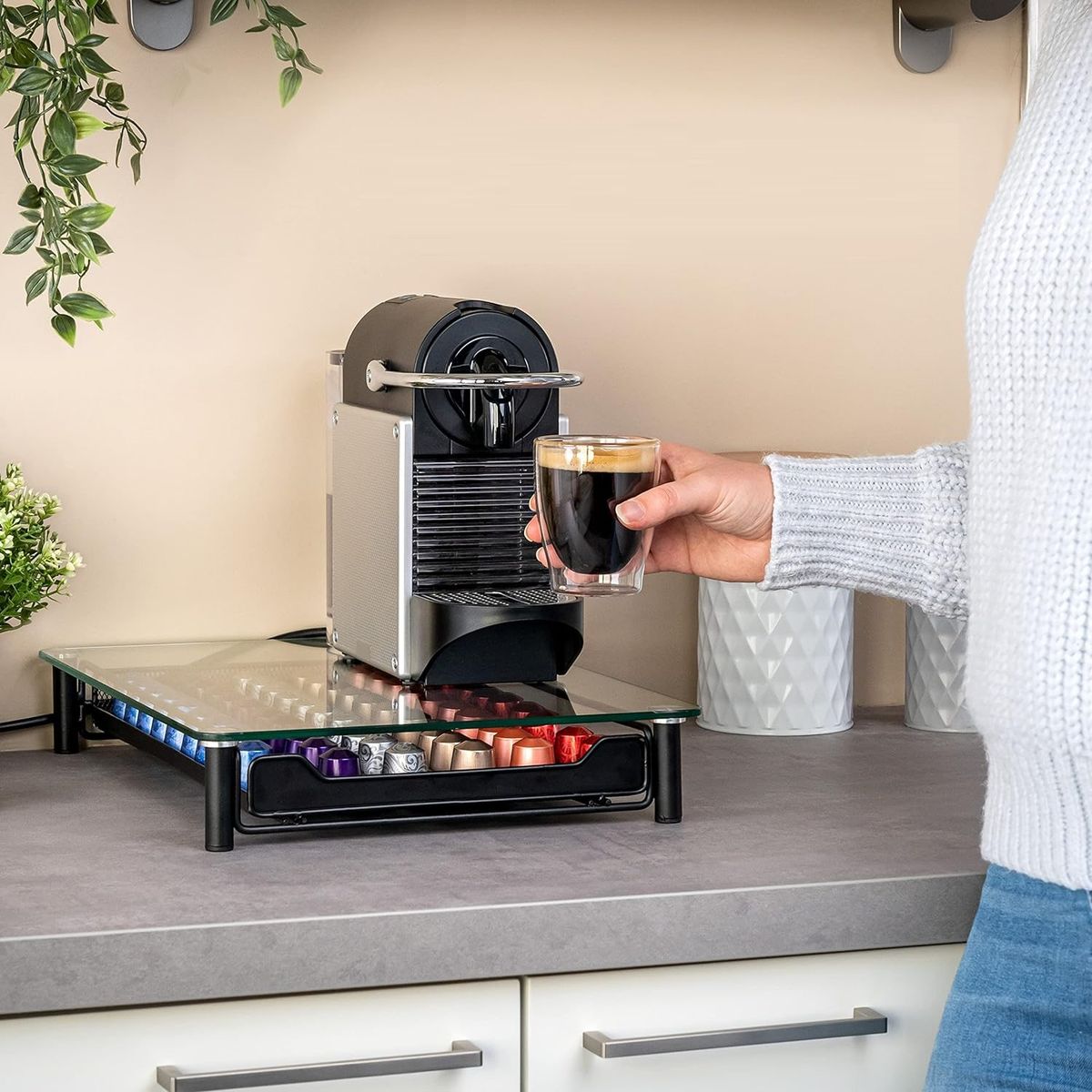 WAKESHOME - Estante Porta Capsulas Nespresso 60und Rack Maquina Cafe cafetera