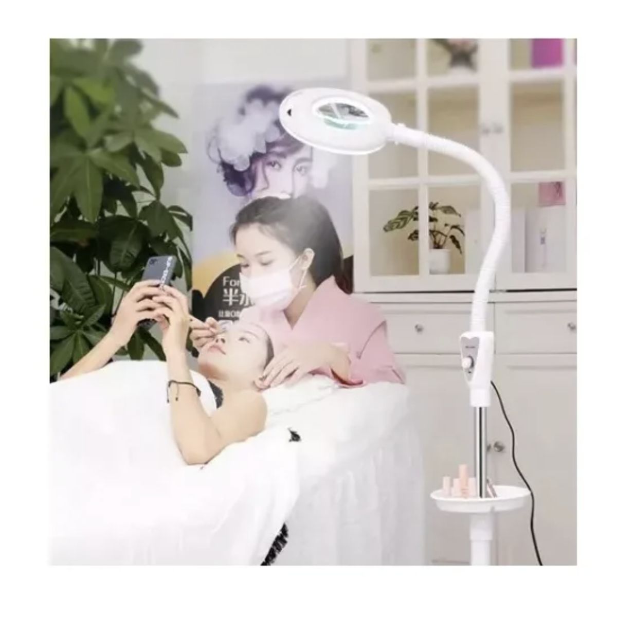 GENERICO - Lampara Luz Fría Lupa Led Con Pedestal Cosmetología Pestañas