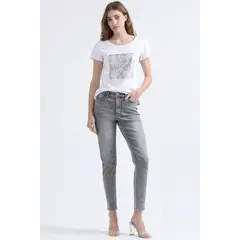 LIOLA - Jeans Skinny Fit, Tiro Medio, Gris