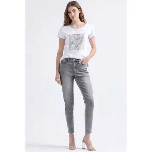 LIOLA - Jeans Skinny Fit, Tiro Medio, Gris