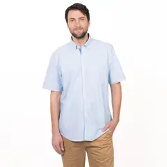 TRUVAL - Camisa M/C Slub Regular Fit