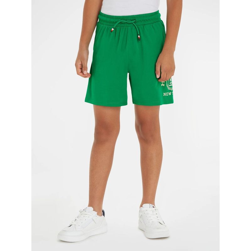 TOMMY HILFIGER - Short De Algodón Con Logo Verde Tommy Hilfiger