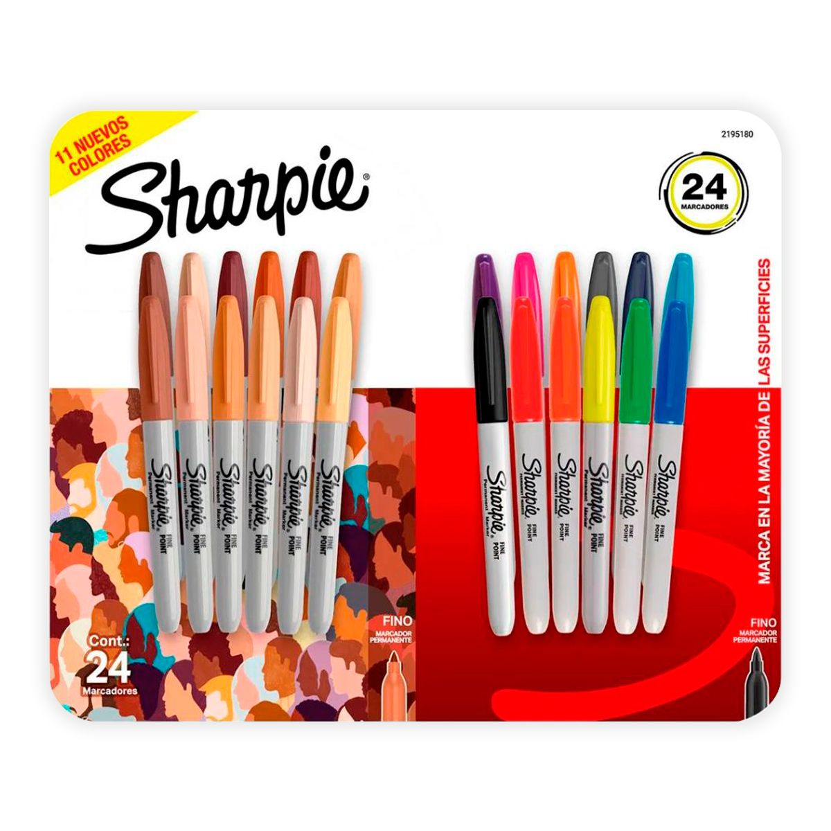 SHARPIE - Sharpie Marcador Permanente Fino x24 Surtidos