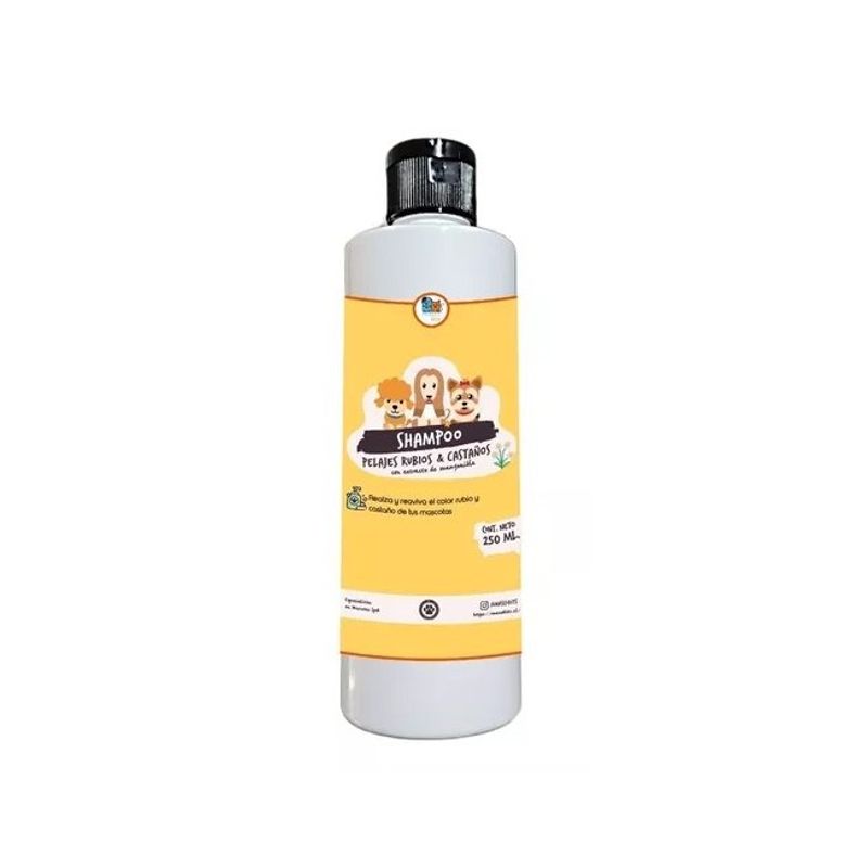 MASCOKITS - Shampoo Para Perros Y Mascotas 250 Ml Natural Pelaje Rubio
