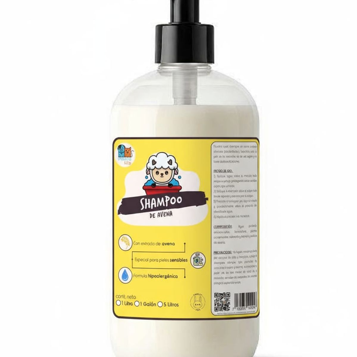 MASCOKITS - Super Shampoo De Avena Orgánico 1 Litro Para Mascotas