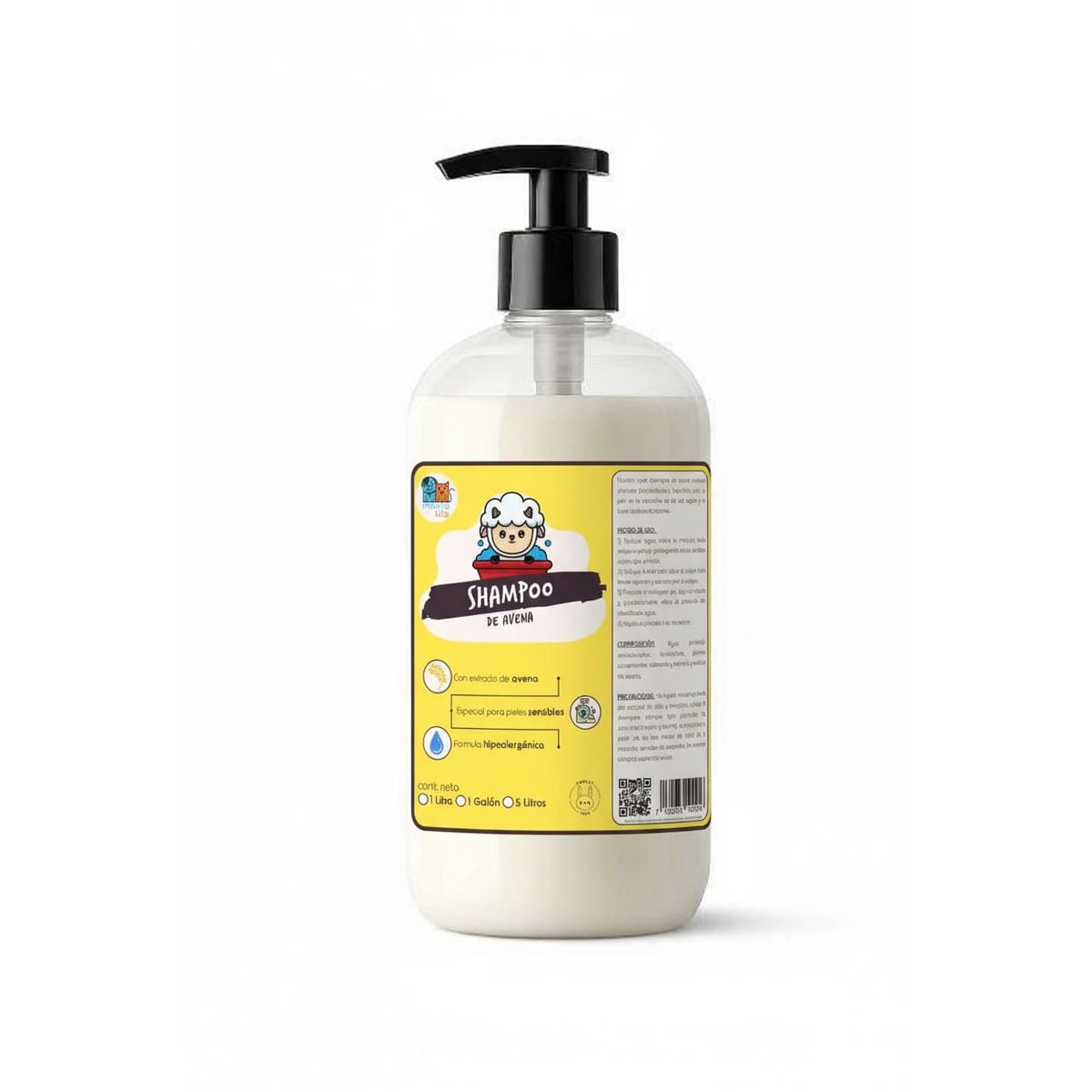 MASCOKITS - Super Shampoo De Avena Orgánico 1 Litro Para Mascotas