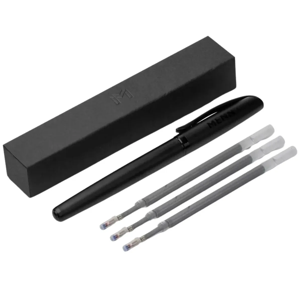 MENNT - Boligrafo Plateado Lapiz Gel Trazo Suave + Tintas Repuesto