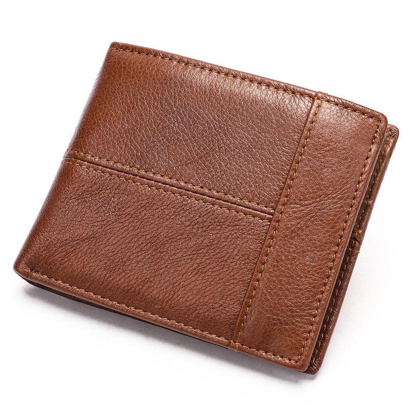 ATURE - Billetera De Cuero Genuino Tarjetero RFID Hombre Espacioso