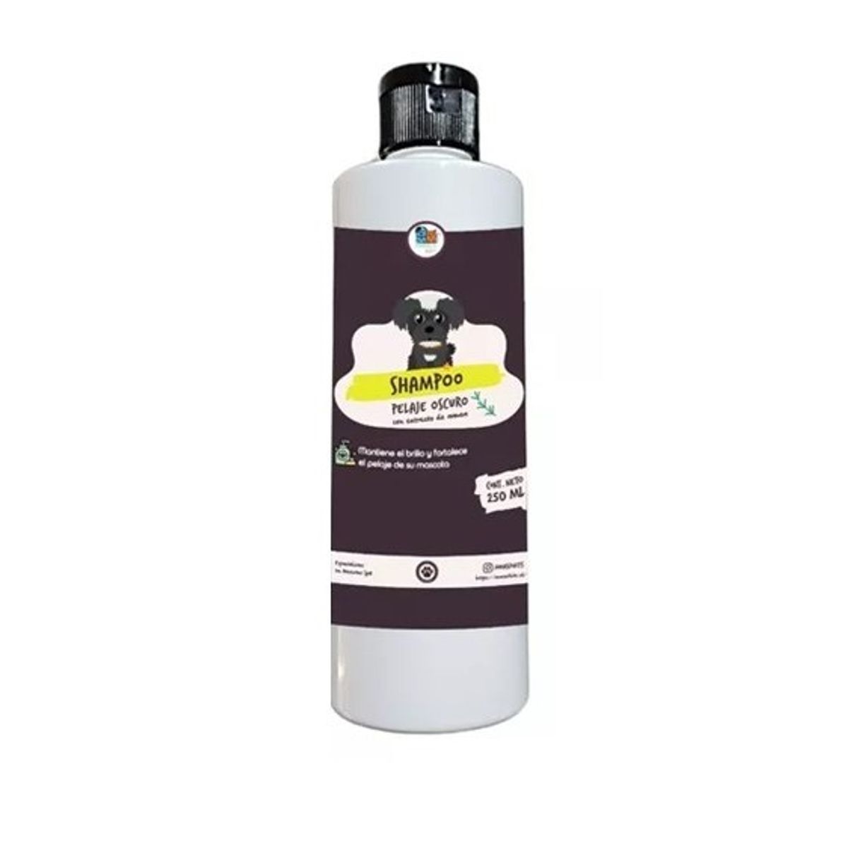 MASCOKITS - Shampoo Para Perros Y Mascotas 250 Ml Natural Pelaje Negro