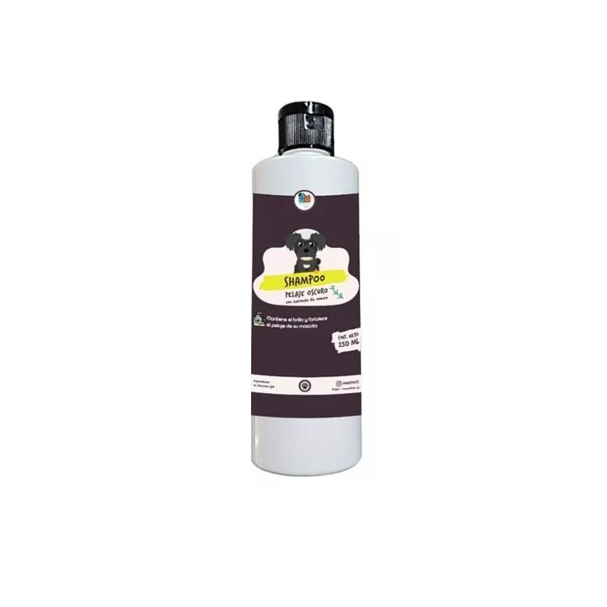 MASCOKITS - Shampoo Para Perros Y Mascotas 250 Ml Natural Pelaje Negro