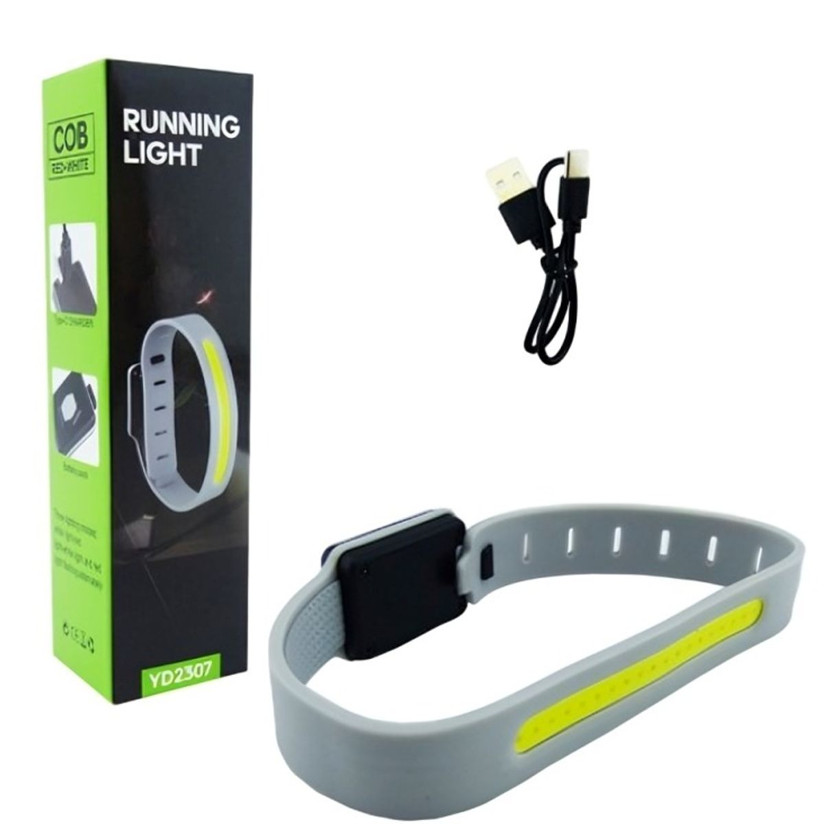 OEM - LUZ LED PARA CORRER PARA BRAZO LUZ BLANCA USB RECARGABLE SILICONA