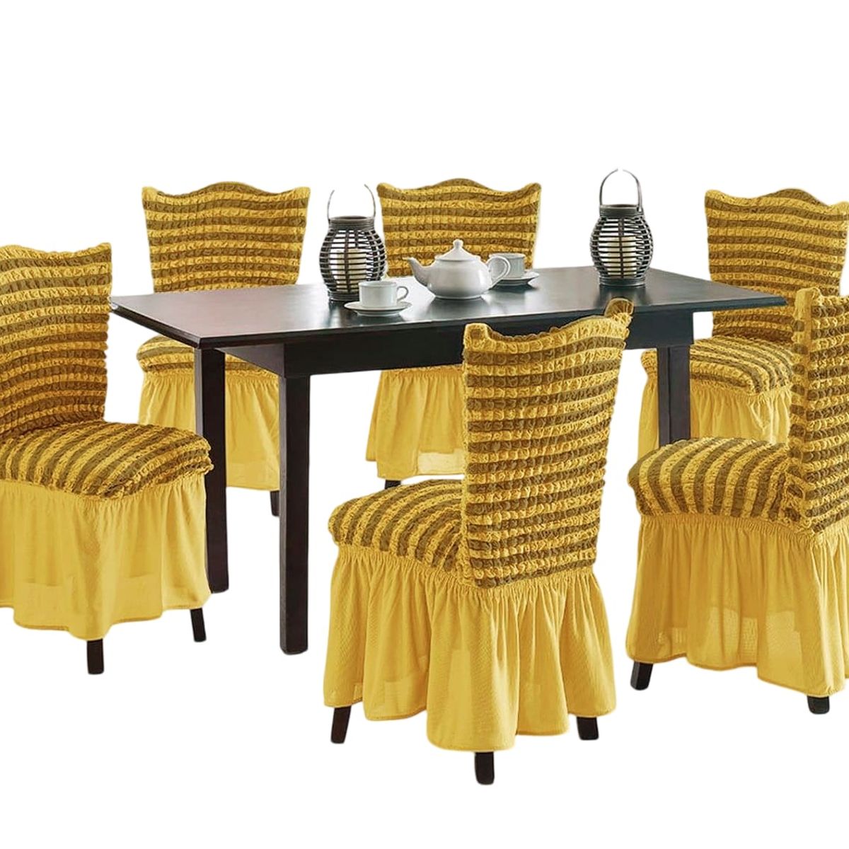 GENERICO - Pack 6 Fundas Sillas Turcas Diseño Lineal L2