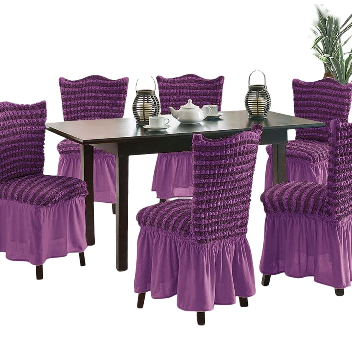 GENERICO - Pack 6 Fundas Sillas Turcas Diseño Lineal L10