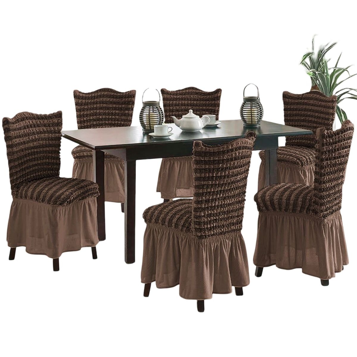 GENERICO - Pack 6 Fundas Sillas Turcas Diseño Lineal L9