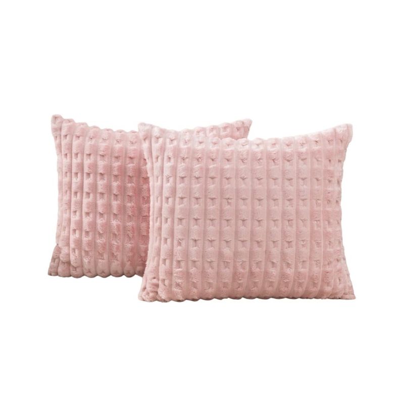 GENERICO - Pack de 4 Fundas de Cojín Estilo Bambú Rosa