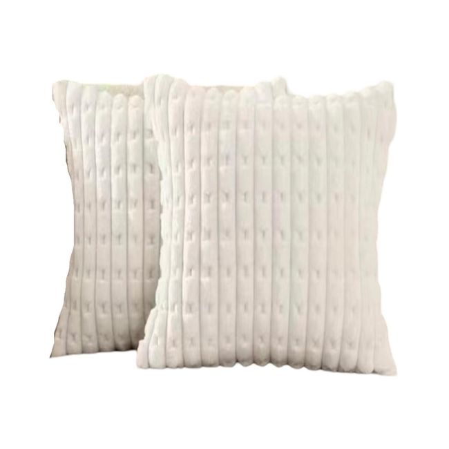 GENERICO - Par de Fundas de Cojín Estilo Bambú Blanco
