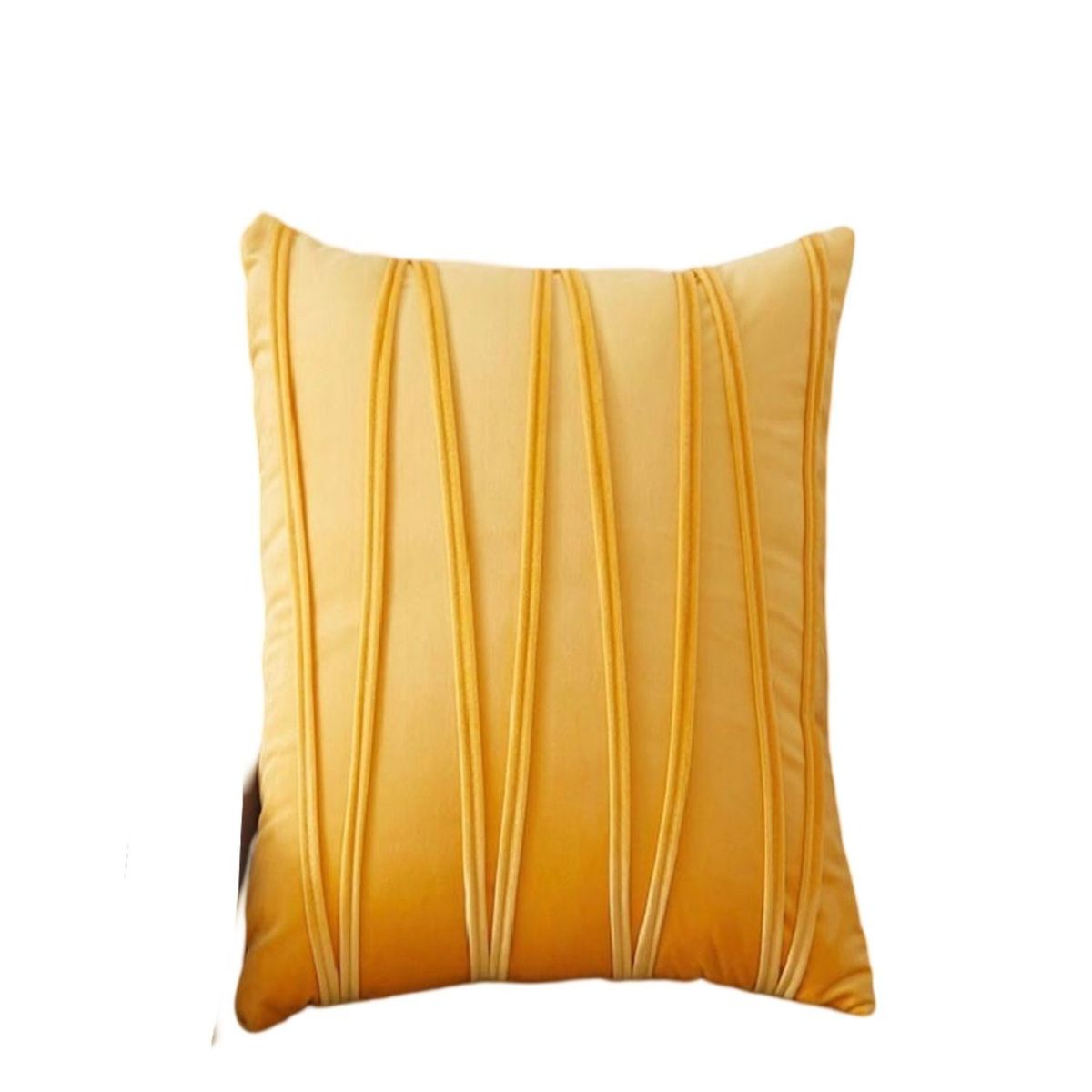 GENERICO - Par de Fundas de Cojín Estilo Terciopelo-Mostaza