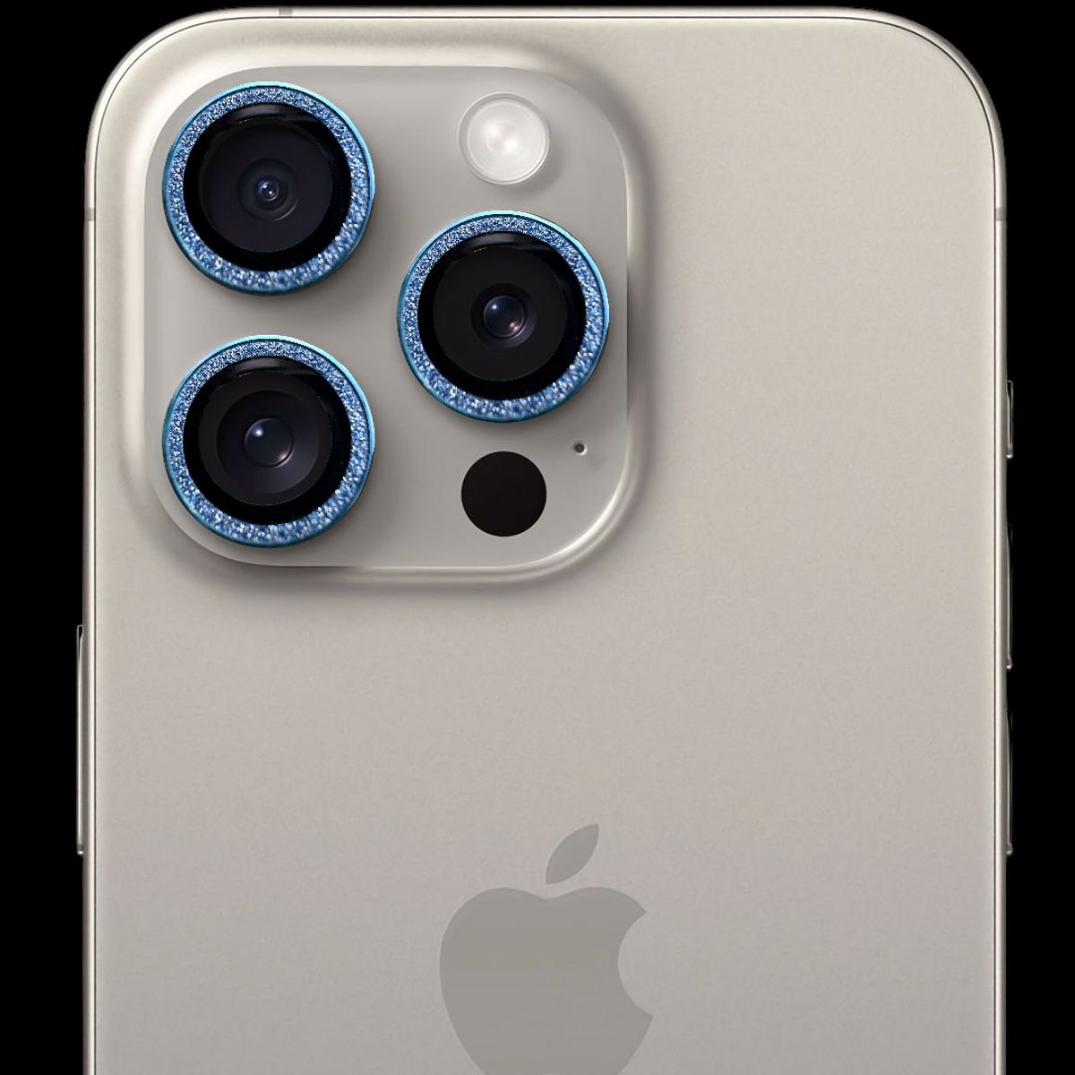 GENERICO - Protector de cámara modelo Escarchado iPhone 15pro-15promax Azul