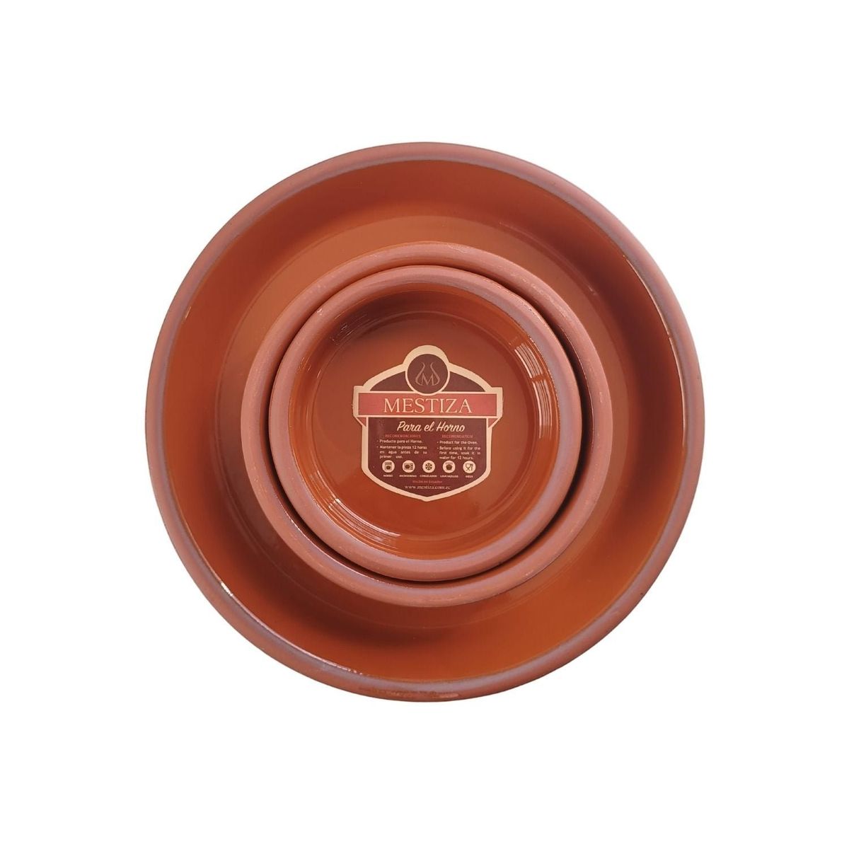 MESTIZA - Set Cazuelas Sin Asa con Plato Pura Miel