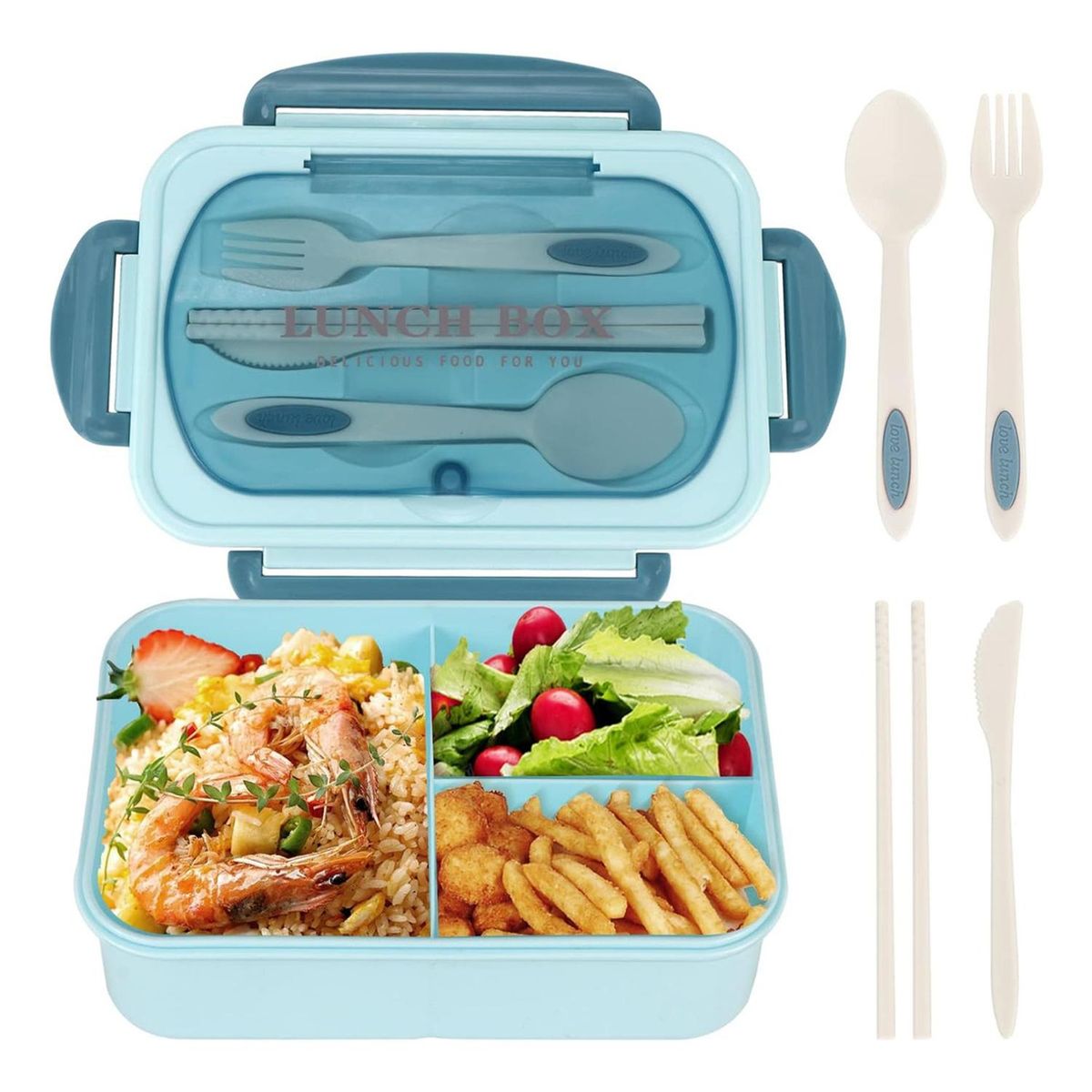 IMPORTCLICK - Tupper Contenedor Microondas Alimentos Servicio Celeste IMPORTCLICK