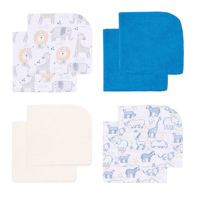 Imagen 2 del producto Set 8 Toallitas De Limpieza Azul Animales Niño