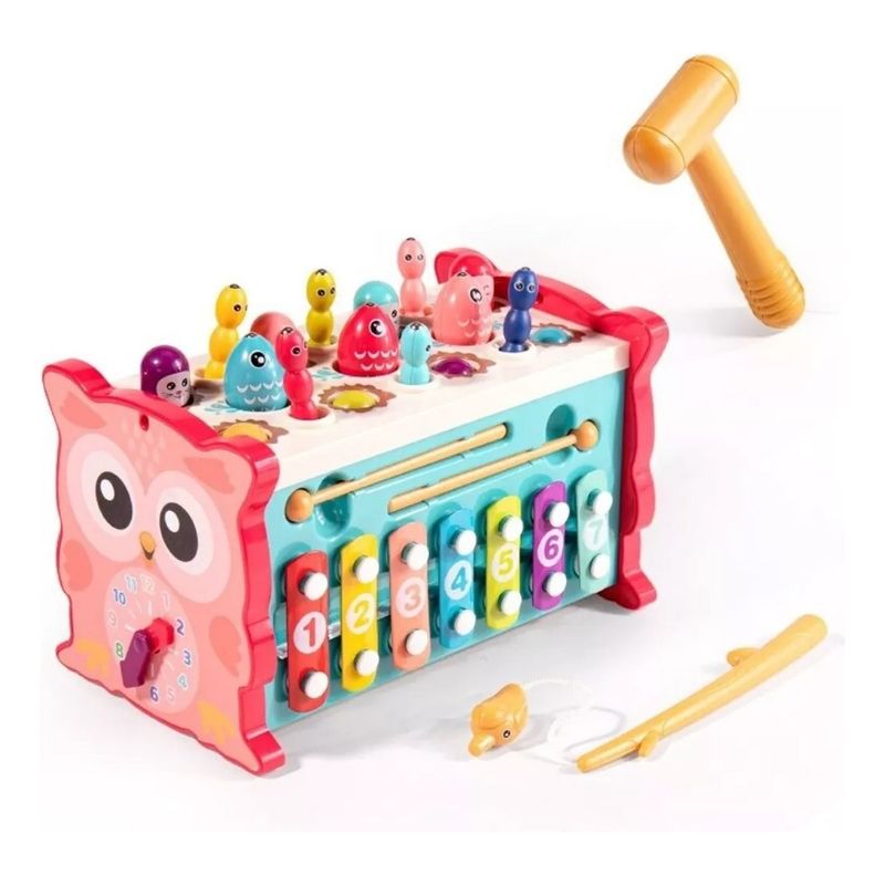 U BUY - Juguete Montessori Para Bebés Búho Musical Martillo Pesca