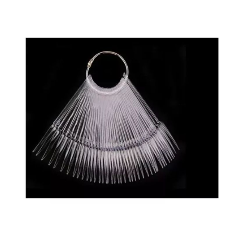 GENERICO - Muestrario De 50 Tips (uñas) Para Practicar Manicure Stiletto Transparente