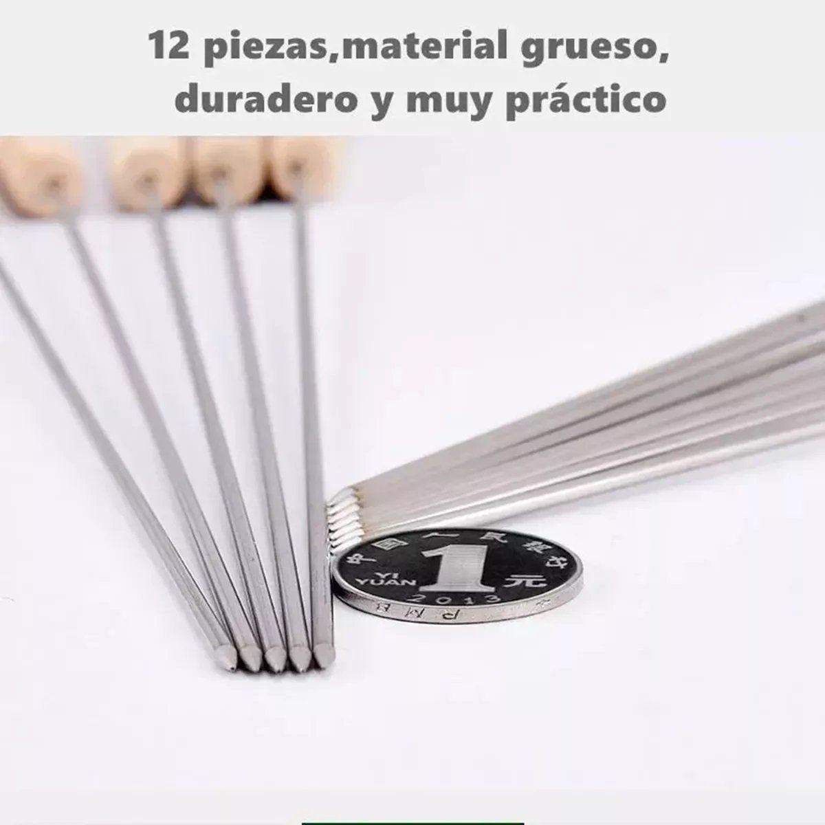 GENERICO - Pack 50 Pinchos Anticuchos Brochetas Asados Fierros Barbacoa