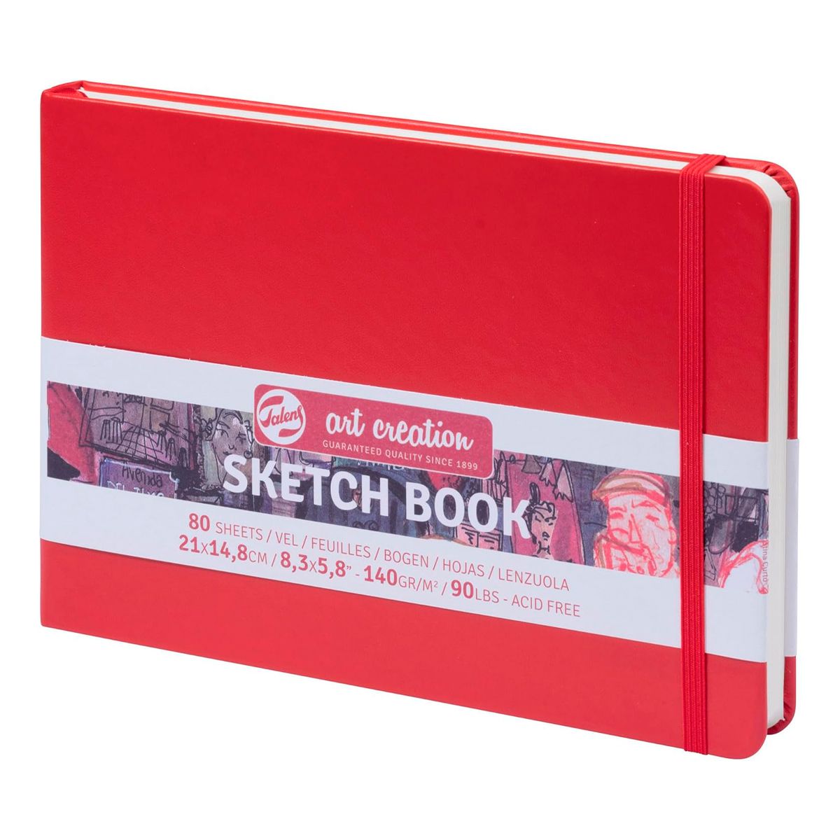 ART CREATION - Libreta Sketchbook Roja 140grs 80hjs - 21x14