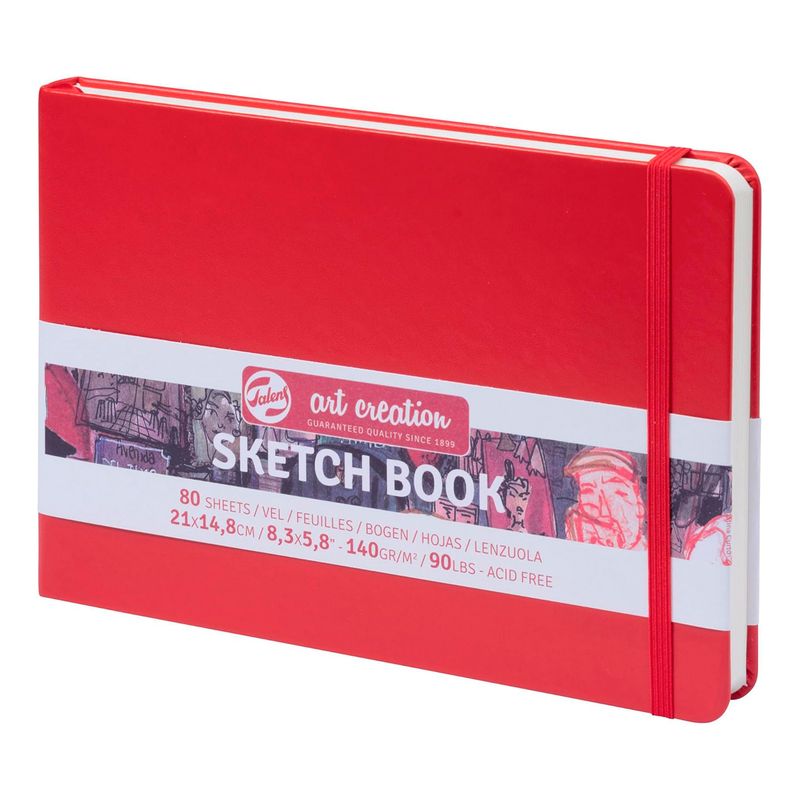 ART CREATION - Libreta Sketchbook Roja 140grs 80hjs - 21x14