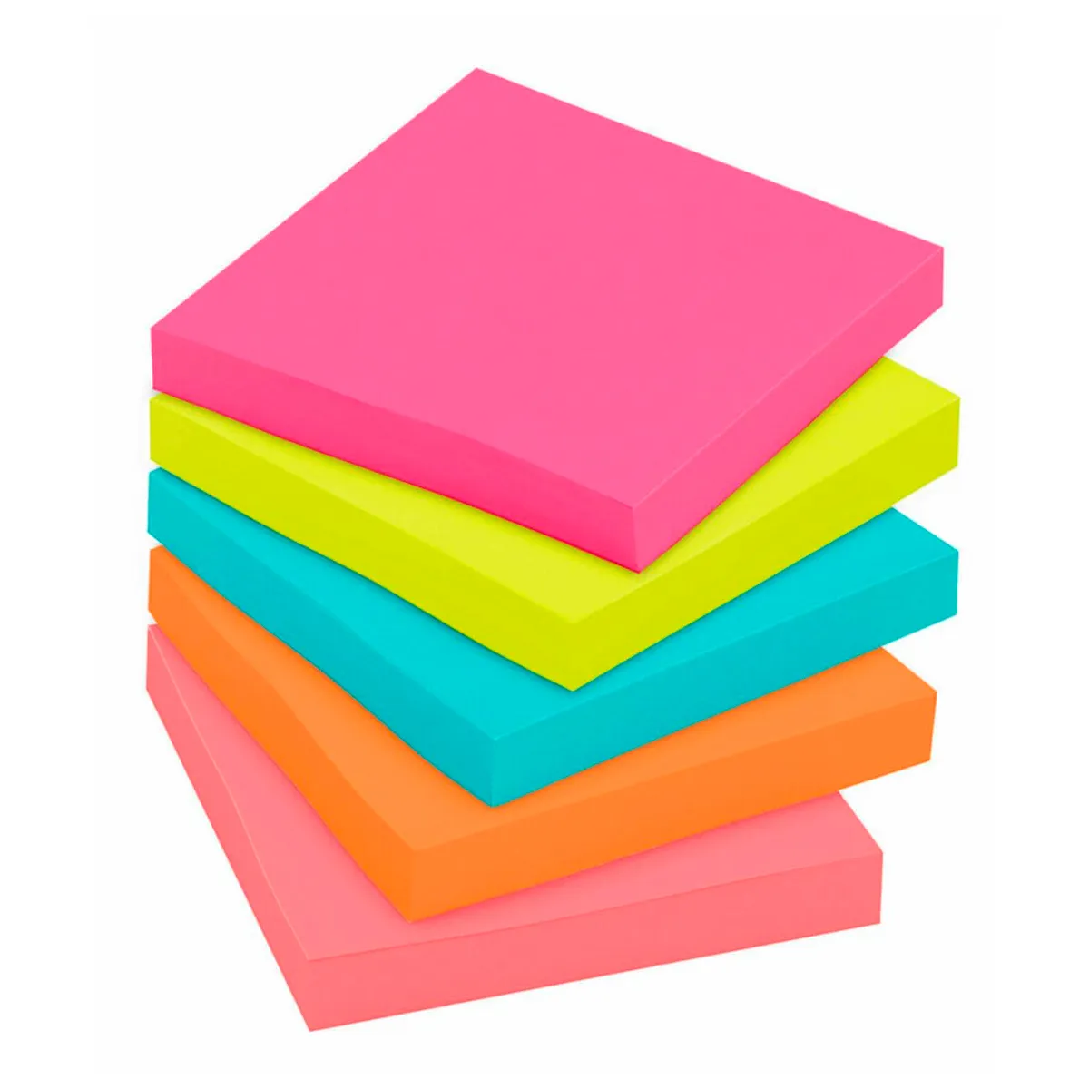 3M - Notas Adhesivas Neon Cubo 500 hojas Post It 3m 76x76mm