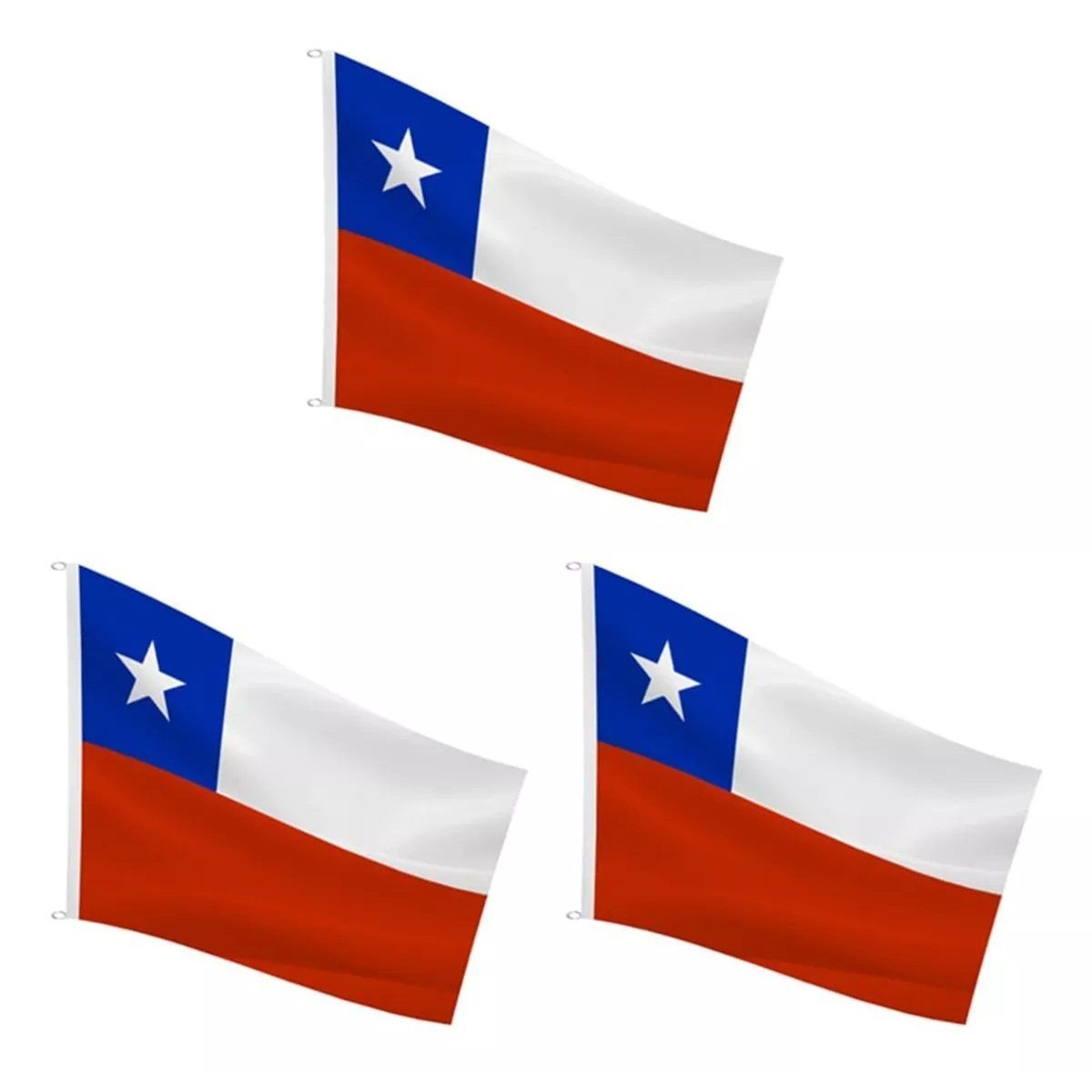 GENERICO - X3 Bandera Premium Chile Chilena Bordada Reforzada 135x90 Cm