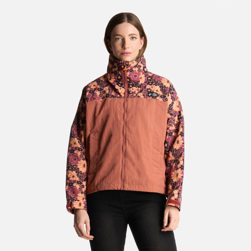 HAKA HONU - Chaqueta Mujer Hija Del Viento Print Terracota Haka Honu