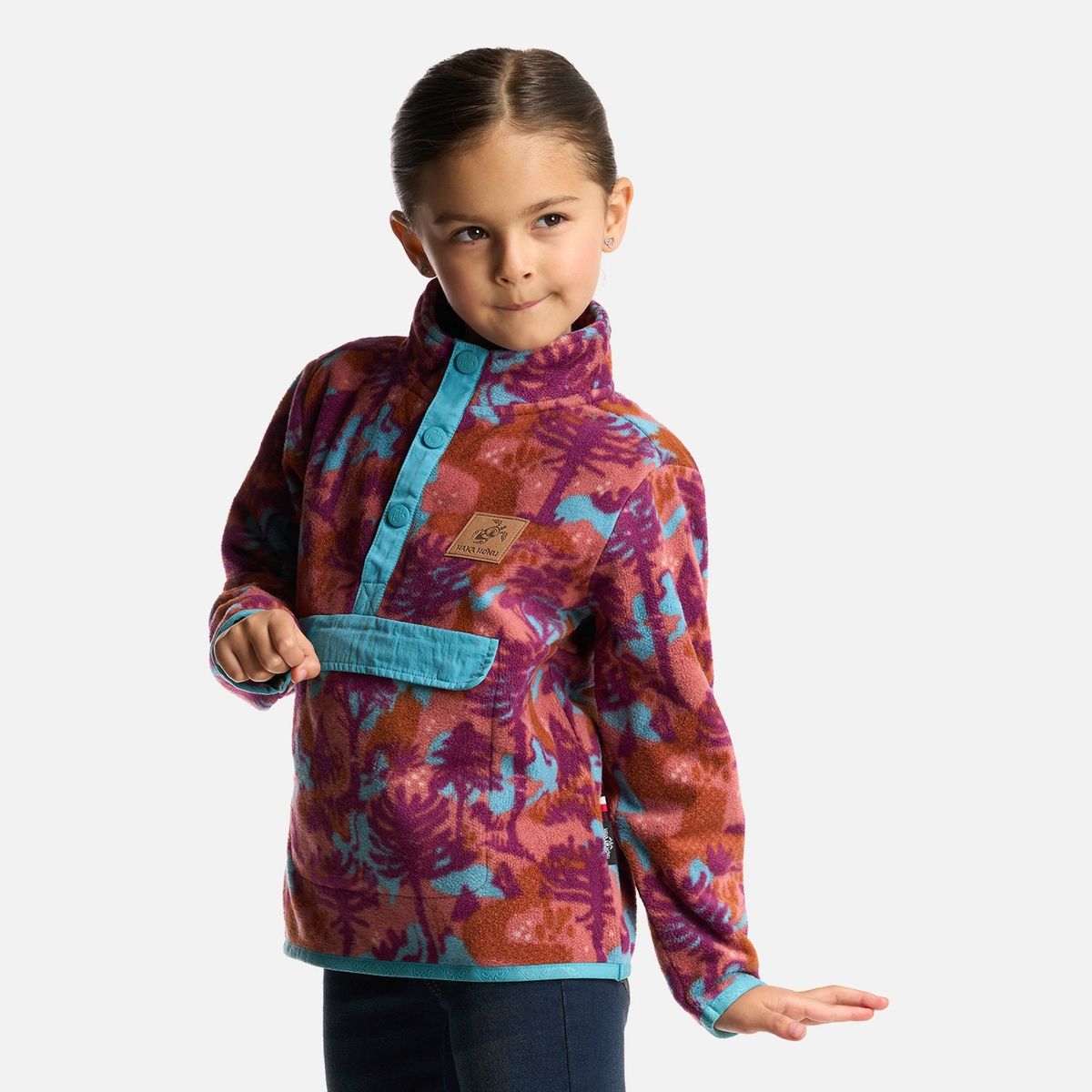 HAKA HONU - Polerón Niña Tokerau Poki Print Terracota Haka Honu