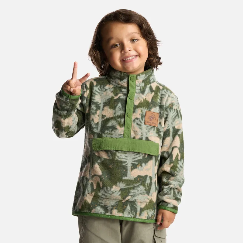 HAKA HONU - Polerón Niño Tokerau Poki Print Verde Haka Honu