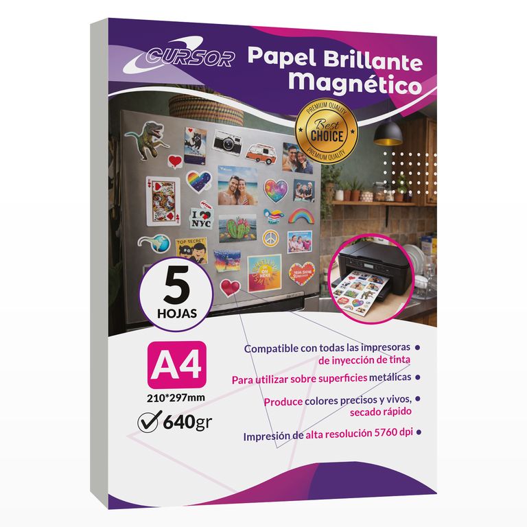 Papel Fotografico Glossy Magnetico Iman 20 Hojas A4