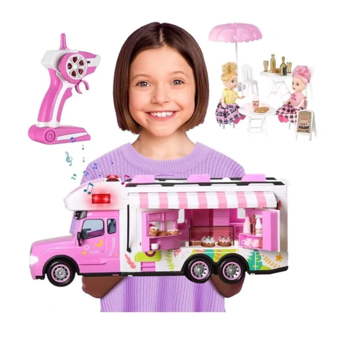 GENERICO - CAMION AUTO CONTROL REMOTO LUCES Y SONIDO FOOD TRUCK