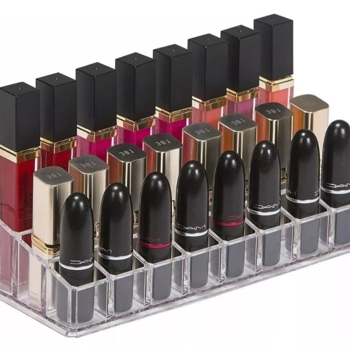 GENERICO - Cosmetiquero Acrilico Caja Maquillaje Organizador 24 Labial
