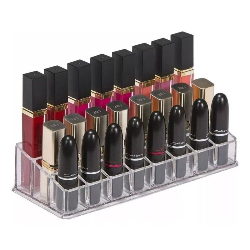 GENERICO - Cosmetiquero Acrilico Caja Maquillaje Organizador 24 Labial