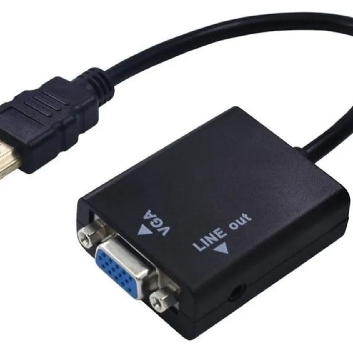 GENERICO - Adaptador Hdmi A Vga Audio 1080p Full Hd Con Cable Auxiliar