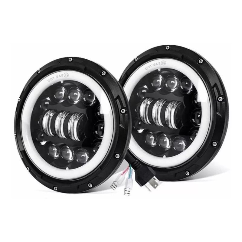 GENERICO - Faros Foco Led Delantero Ojos Angel 7 Tuning Wrangler